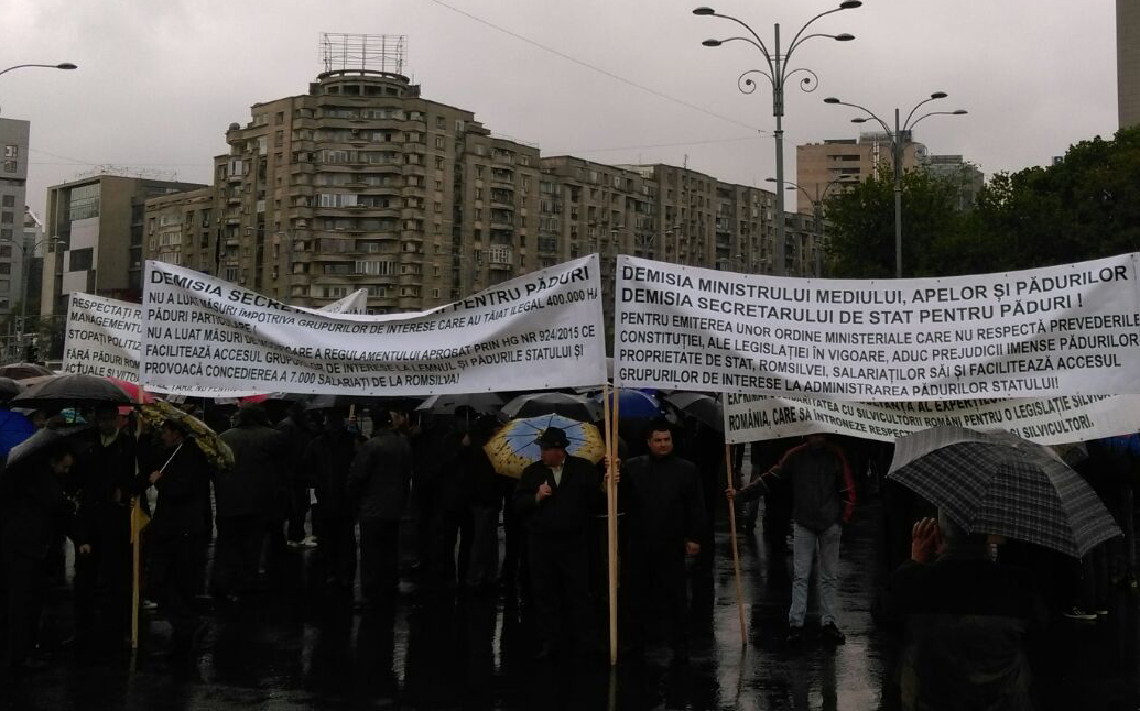 Erdészek tüntetnek Bukarestben