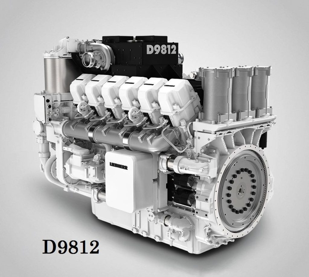 1. kép: Liebherr D9812 típusjelzésű dízelmotor