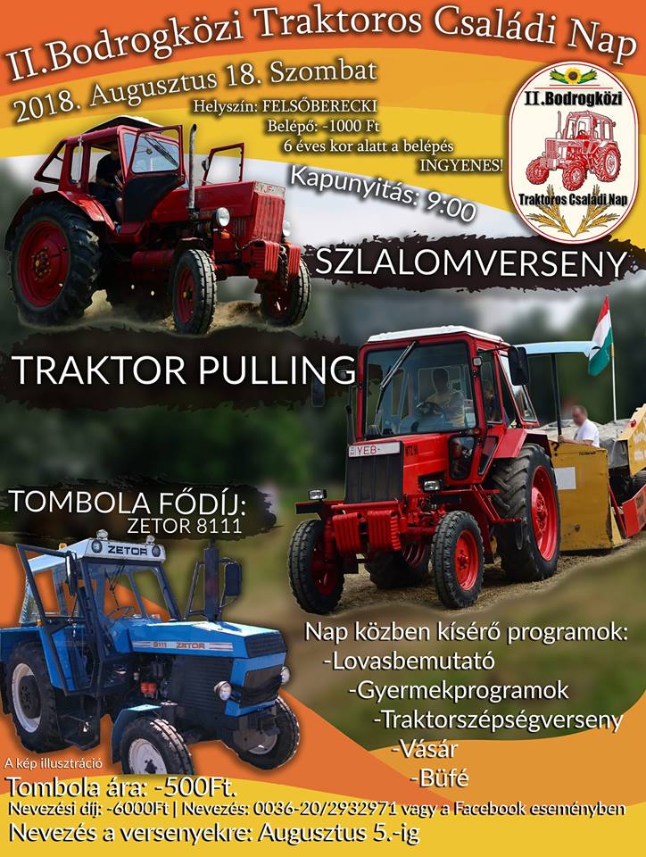 Egy Zetor traktor lesz a tombola fődíja a II. Bodrogközi Traktoros Családi Napon