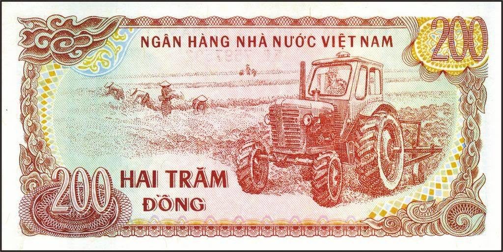 MTZ traktor vietnami bankjegyen