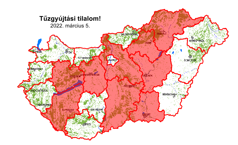 Tovább bővül a tűzgyújtási tilalom alá vont terület Magyarországon